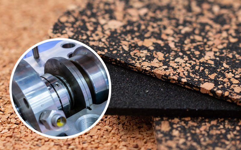 Nitril bonded Cork is a perfect solution for applications, where vibration and noise need to be eliminated.